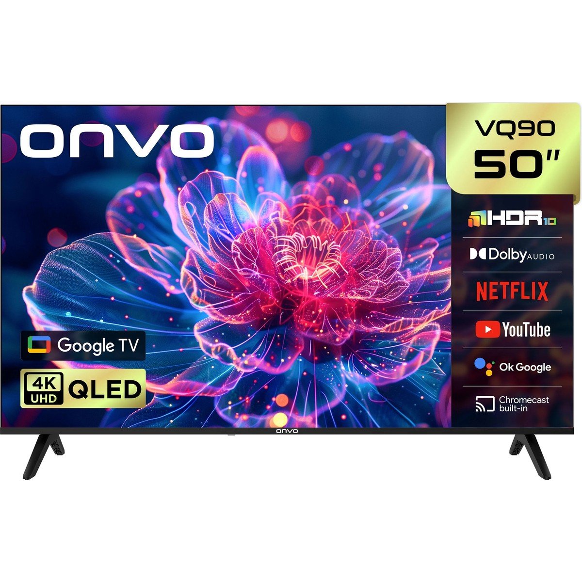 Onvo 50VQ90F3UA 50'' 127 Ekran Uydu Alıcılı 4K Ultra HD Google Smart QLED TV