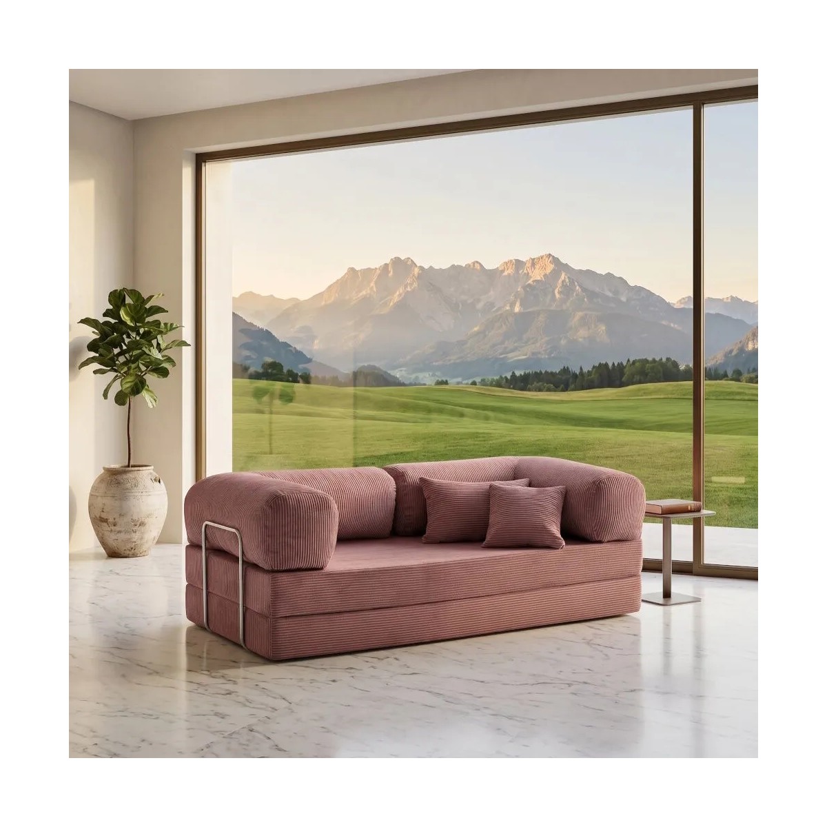 MONAMI Dechome 200X100 50 Dns Modüler Koltuk.kadife Fitilli Kumaş, Yatak Olabilen, Modern Tasarım.