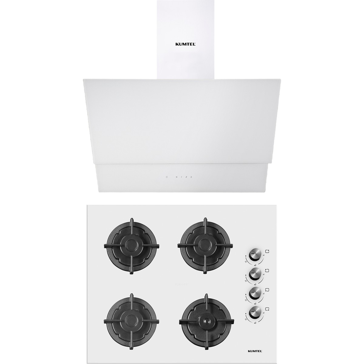 Kumtel Plus 2'li Beyaz Ankastre Set (Ocak-Davlumbaz)