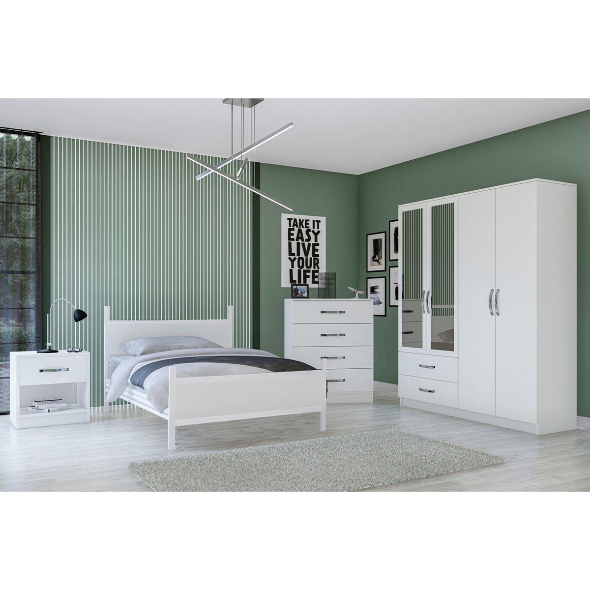 Metalia Gm 902 Kapadokya Aynalı Genç Odası Takımı