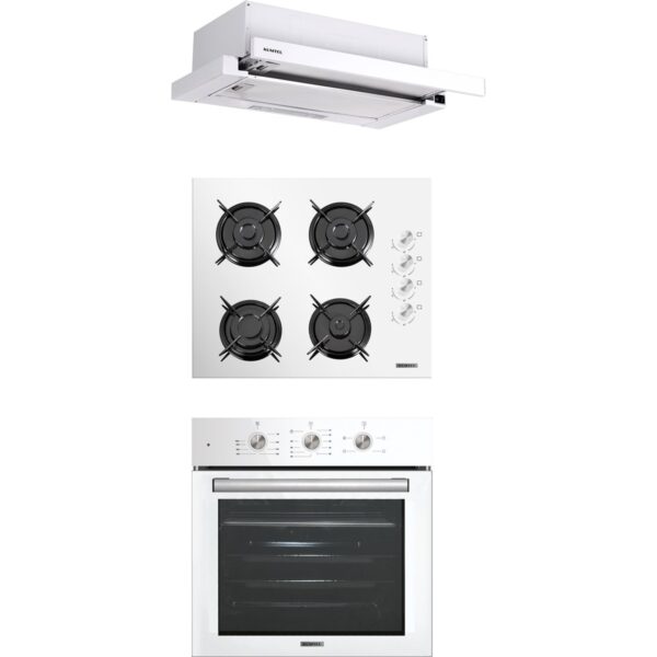 Kumtel Beyaz Aspiratörlü Turbo Ankastre Set (B66 - SF2 (MT) + DS6-905W + KO-40TAHDF)