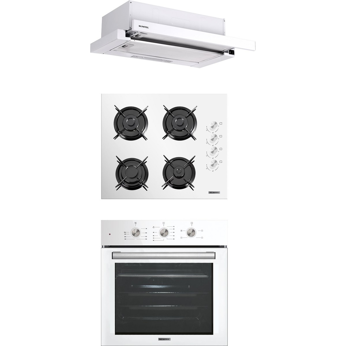 Kumtel Beyaz Aspiratörlü Turbo Ankastre Set (B66 - SF2 (MT) + DS6-905W + KO-40TAHDF)