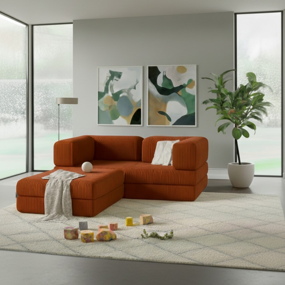 Nwin Home Linea 160*160 Köşe Koltuk Takımı Sünger Dinlenme Köşesi Metalsiz Cırtlı