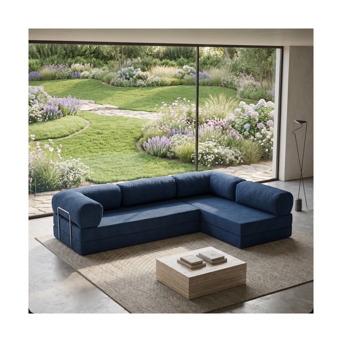 MONAMI Dechome 300X200 Teddy Serisi Köşe Açık Uzanma Modüler Koltuk | Yıkanabilir Corduroy Kumaş | Çok Fonksiyonlu Yer Yatağıyeny Fitilli Kadife | Köşe Koltuk | 160X160 Köşe Takımı | Modüler Köşe Takımı