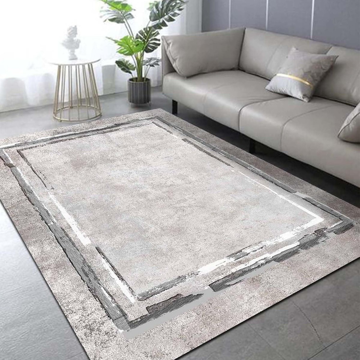 Trendy Pazars Dizayn Lareny Desenli Kadife Pamuk Tabanlı Yıkanabilen Kaydırmaz Antibakteriyel Salon Halısı 160X230