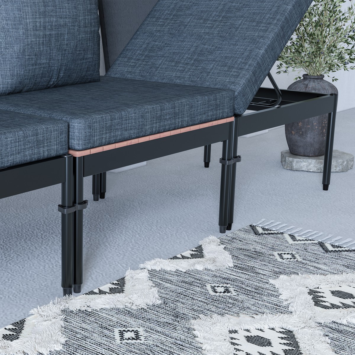 Limni Home Mini Multilounge Bahçe Balkon Seti, Şezlong