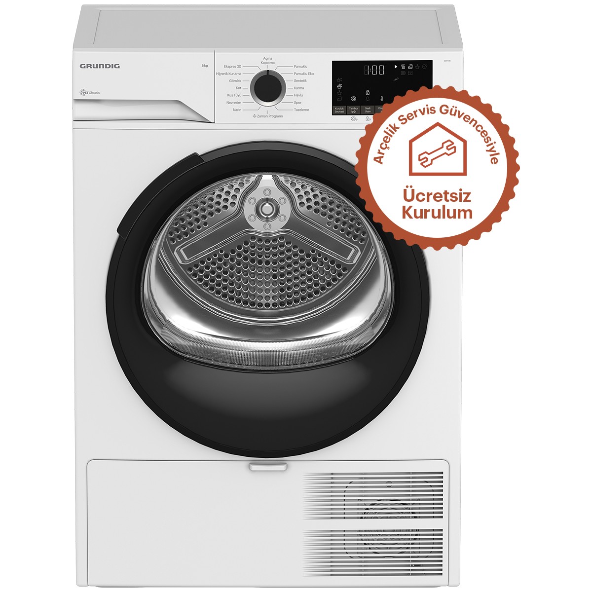 Grundig Gdh 85 A+ 8 Kilo Çamaşır Kurutma Makinesi