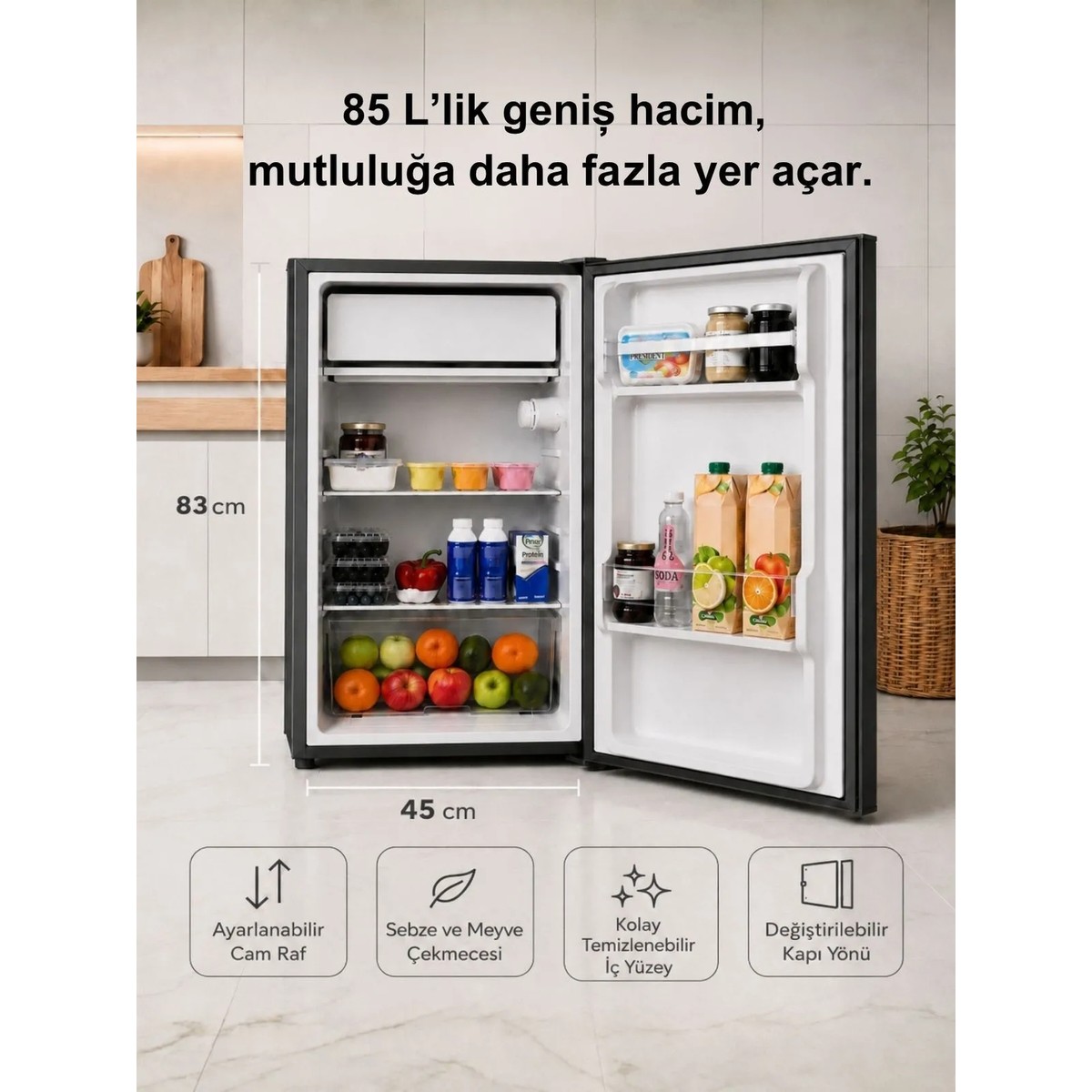 GBLOK BC-90E 85L Buzdolabı Siyah