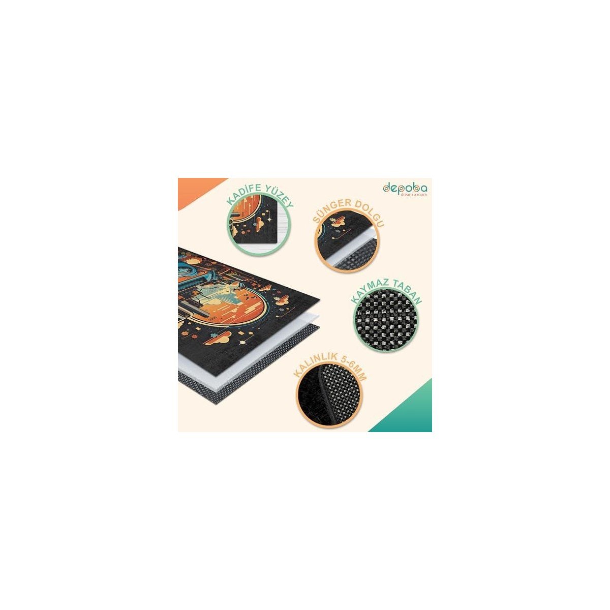 Trendy Pazars Ready Kadife Oyuncu Odası Halısı Kaymaz Pamuk Tabanlı Yıkanabilir Antibakteriyel Gamer, Gaming Halısı 200X300