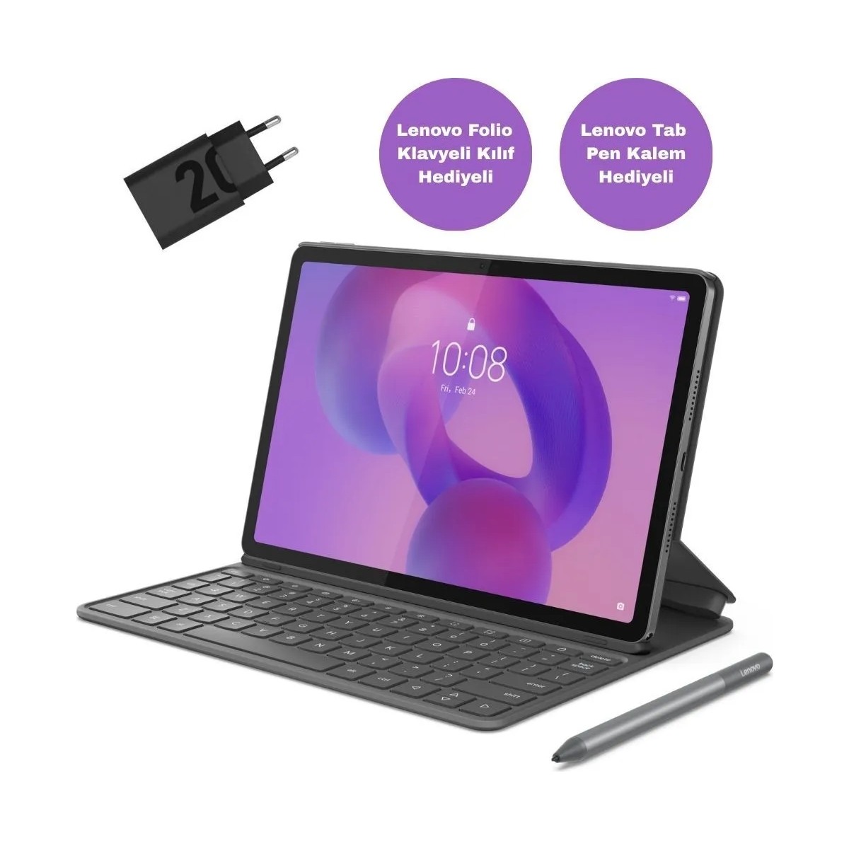Lenovo Tab K11 Gen 2 11" 8gb 128GB Wifi + Bluetooth Tablet ZAFS0249TR (Klavyeli Kılıf + Kalem Hediyeli)