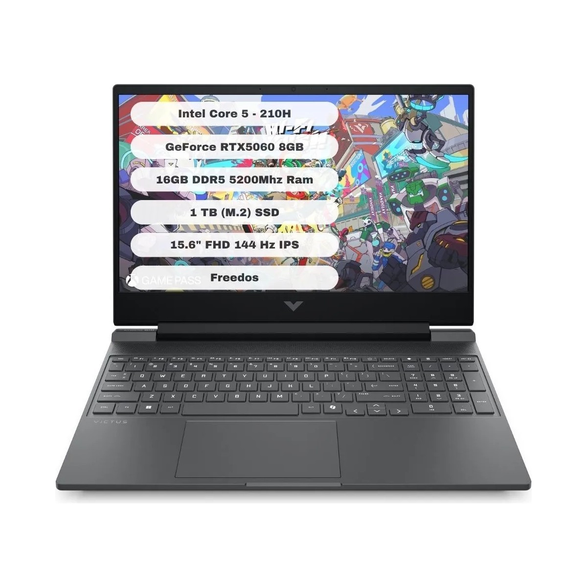 HP Victus Gaming Intel Core 5 210H 16GB 1TB SSD RTX5060 Freedos 15.6" FHD Taşınabilir Bilgisayar C21SGEA
