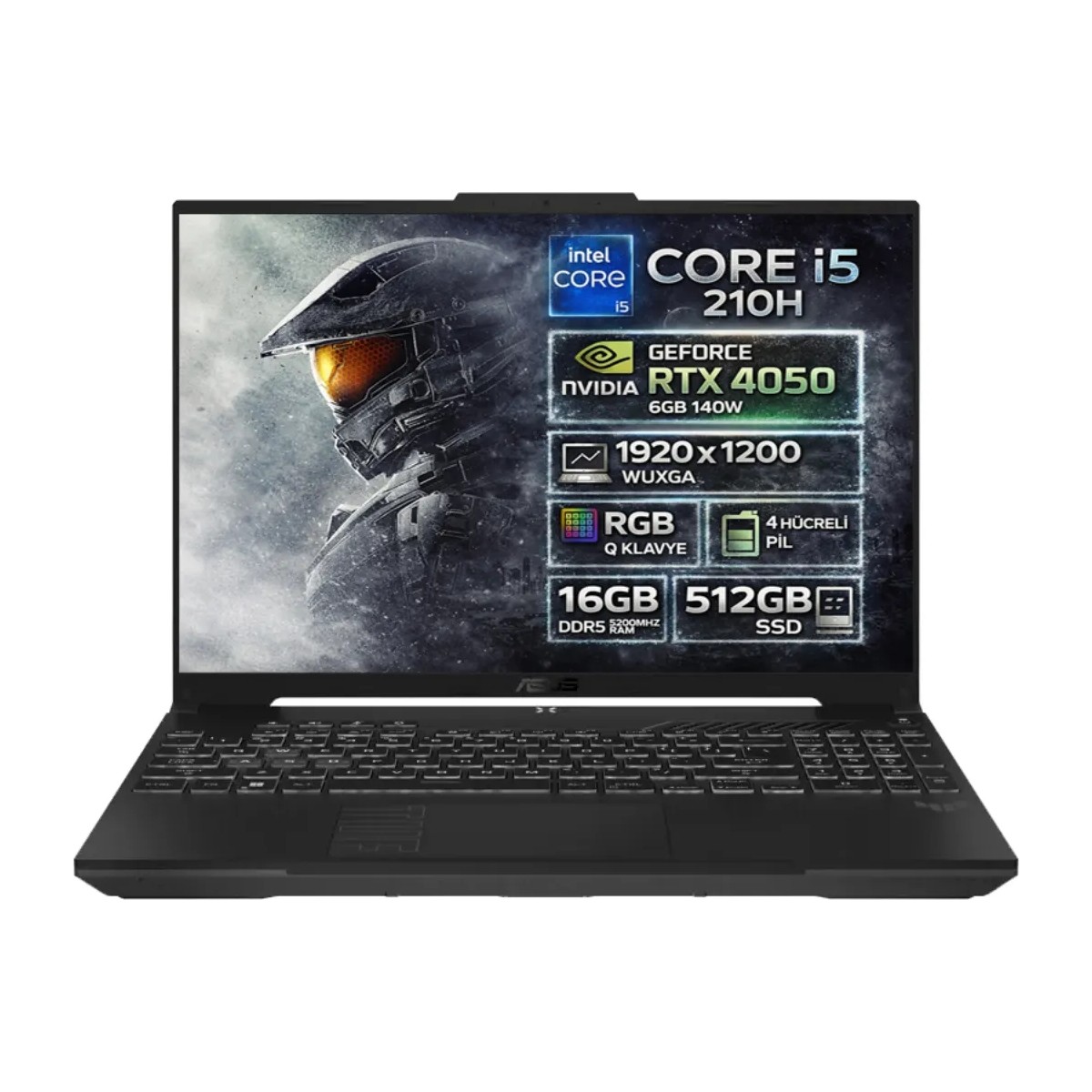 Asus TUF Gaming F16 FX607VU-RL144-GAMING Intel Core 5 210H 16GB DDR5 5200MHZ 512GB SSD RTX 4050 6GB (140W) 144Hz 16" IPS Panel WUXGA Freedos Taşınabilir Bilgisayar