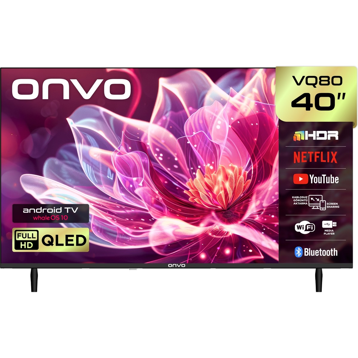 Onvo 40VQ80F3FA 40'' 102 Ekran Uydu Alıcılı Full Hd Whaleos QLED TV