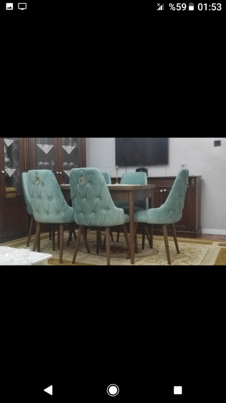Concept Are Serisi, 80X132 Açılabilir Mdf Masa, Barok Ahşap Desenli Mutfak Masa Takımı, 6 Sandalye