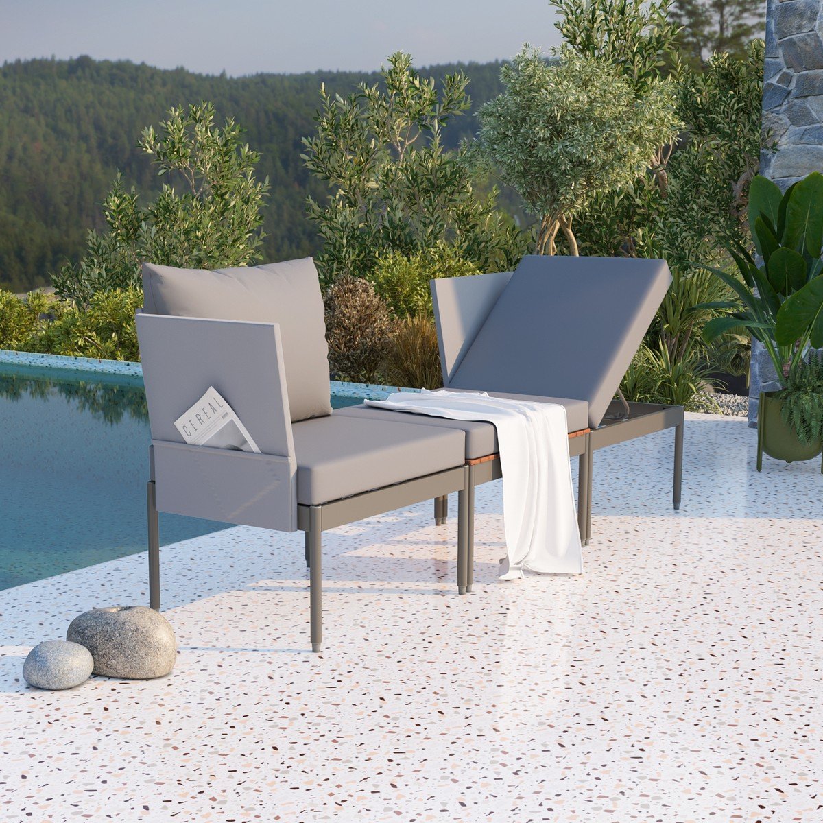 Limni Home Mini Multilounge Bahçe Balkon Seti, Şezlong