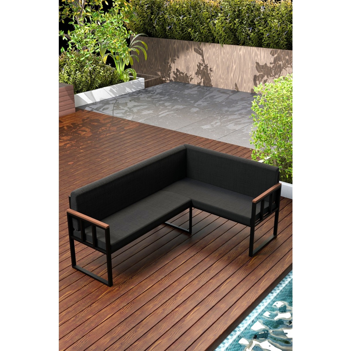 Pare Köşe Takımı Siyah (Mutfak,bahçe,balkon,oturma Odası)