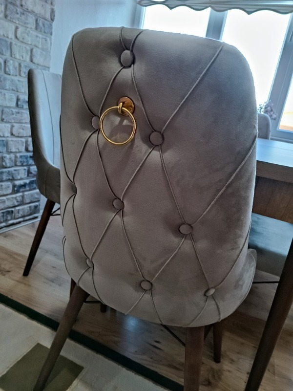 Concept Are Serisi, 80X132 Açılabilir Mdf Masa, Barok Ahşap Desenli Mutfak Masa Takımı, 6 Sandalye