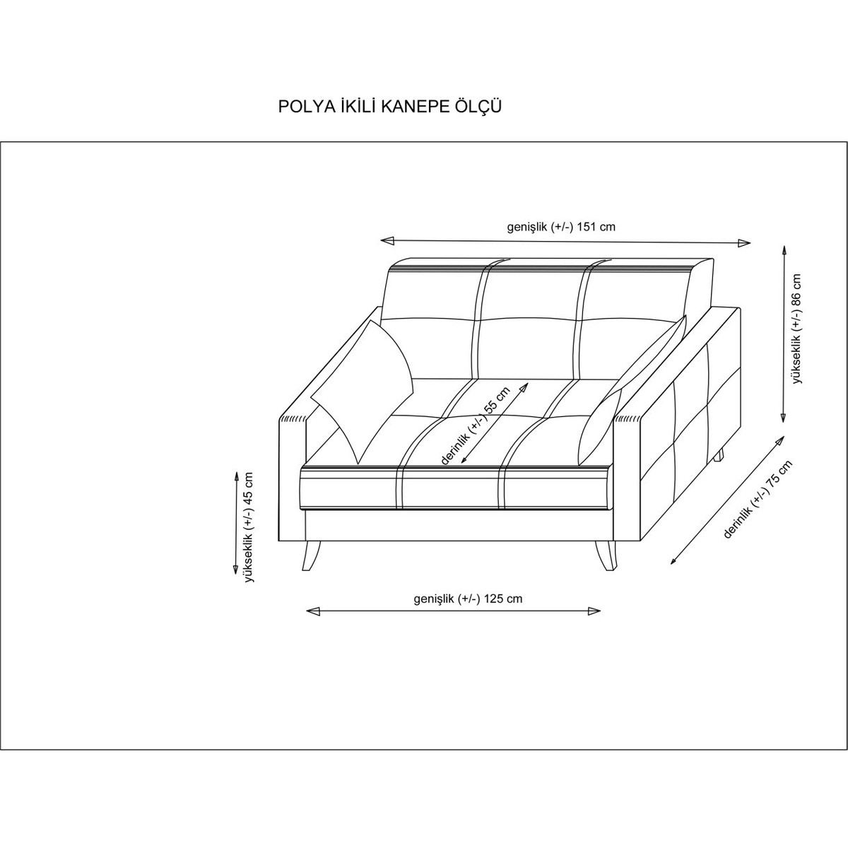 Minar Polya Ikili Koltuk-Kiremit 95