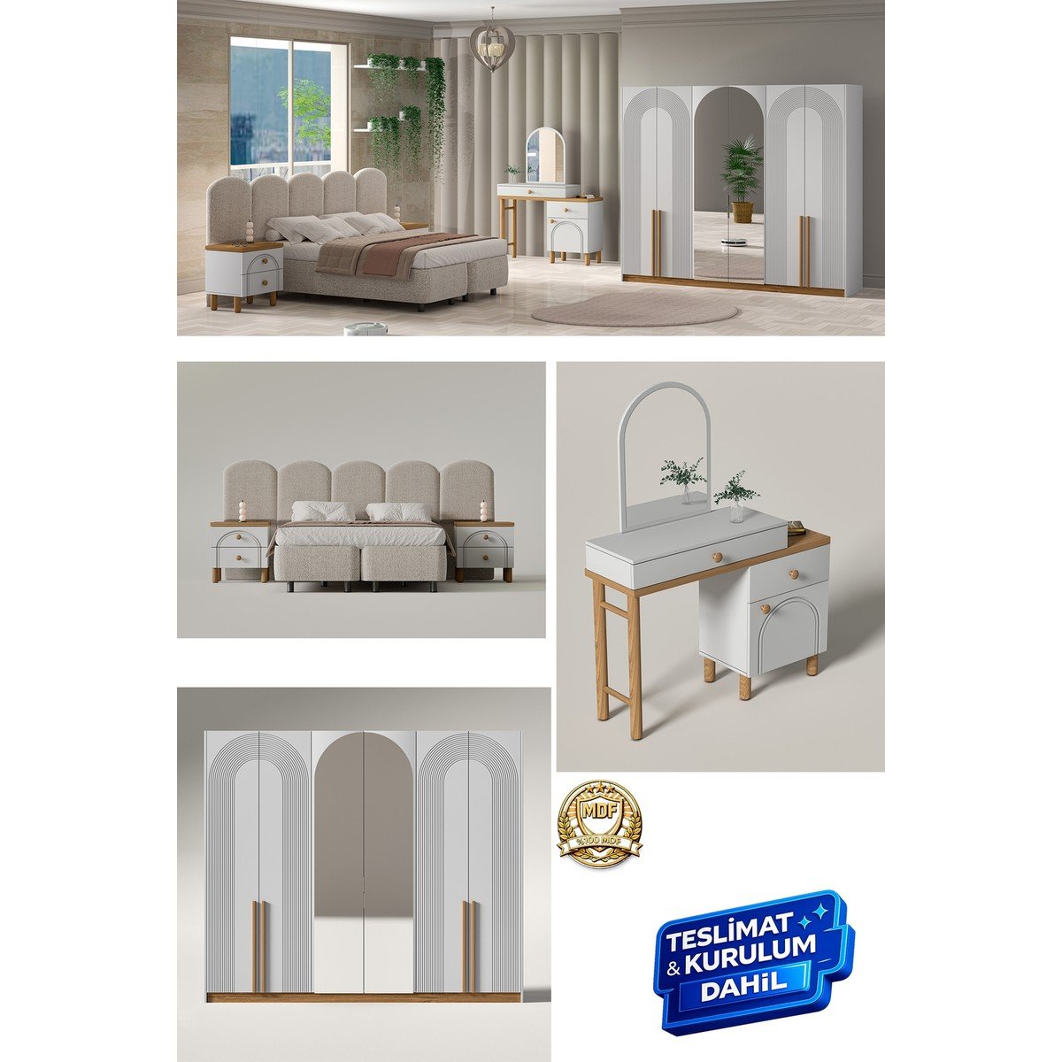 Bohem Yatak Odası Takımı %100 Mdf Bazalı