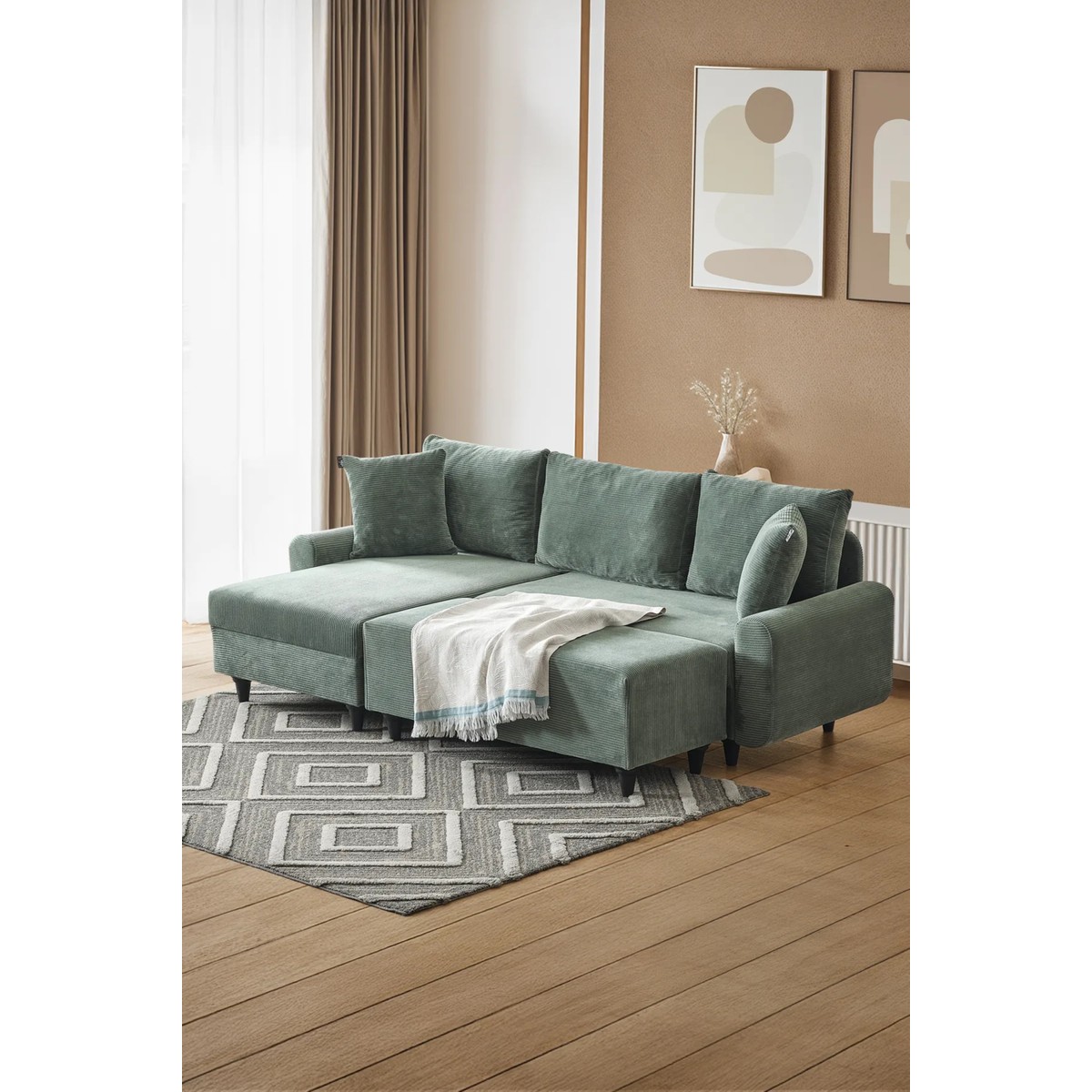 Corner Flavia Köşe Takımı Puflu