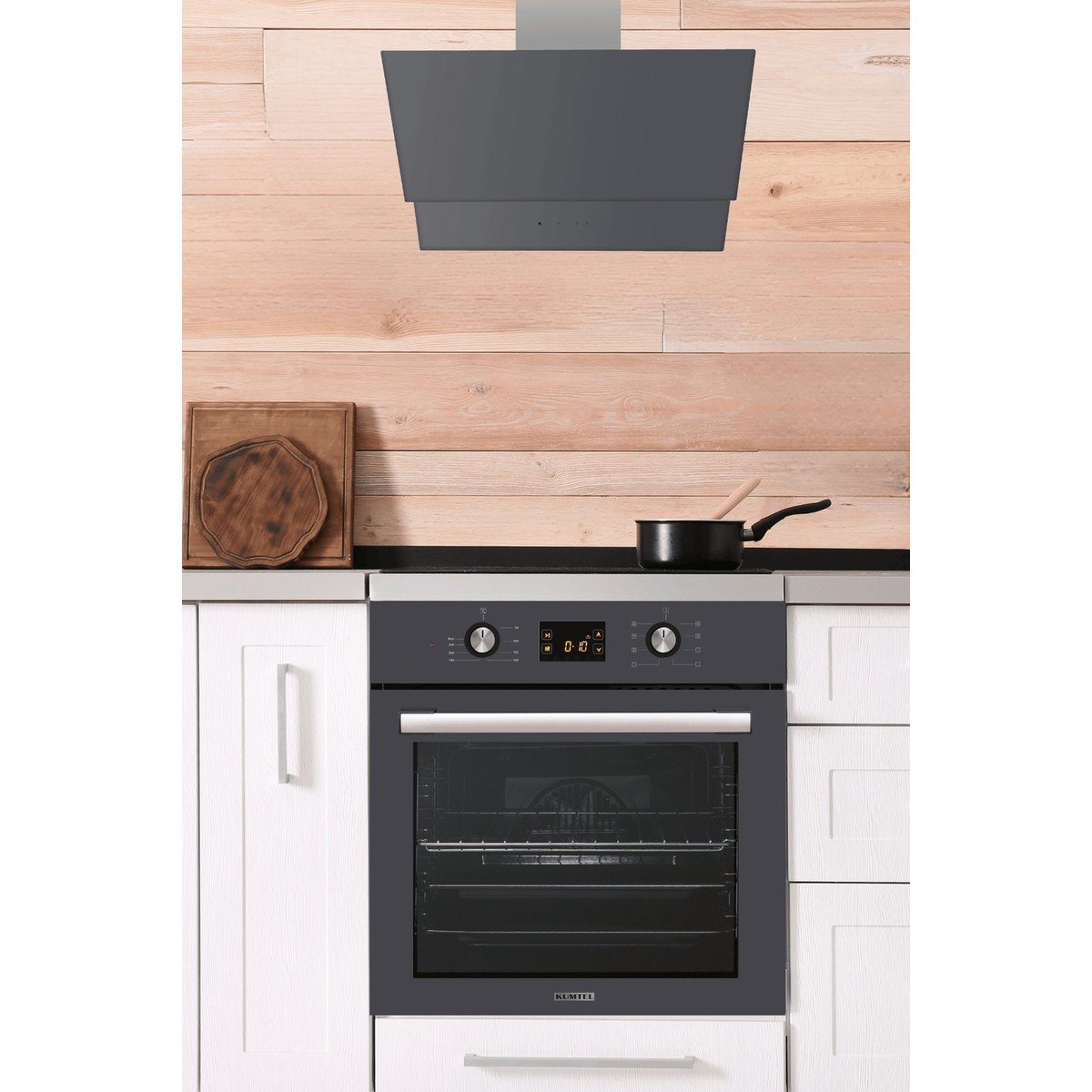 Kumtel Siyah Cam Digital / Dokunmatik Ankastre Set – 8 Prog