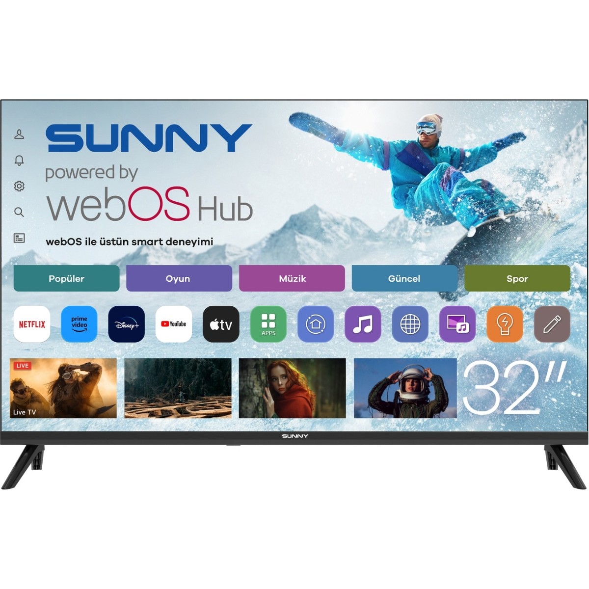 Sunny SN32HMLN-W02S 32'' 80 Ekran Uydu Alıcılı HD Ready webOS LED TV