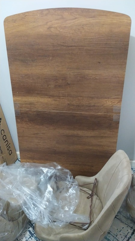 Concept Are Serisi, 80X132 Açılabilir Mdf Masa, Barok Ahşap Desenli Mutfak Masa Takımı, 6 Sandalye